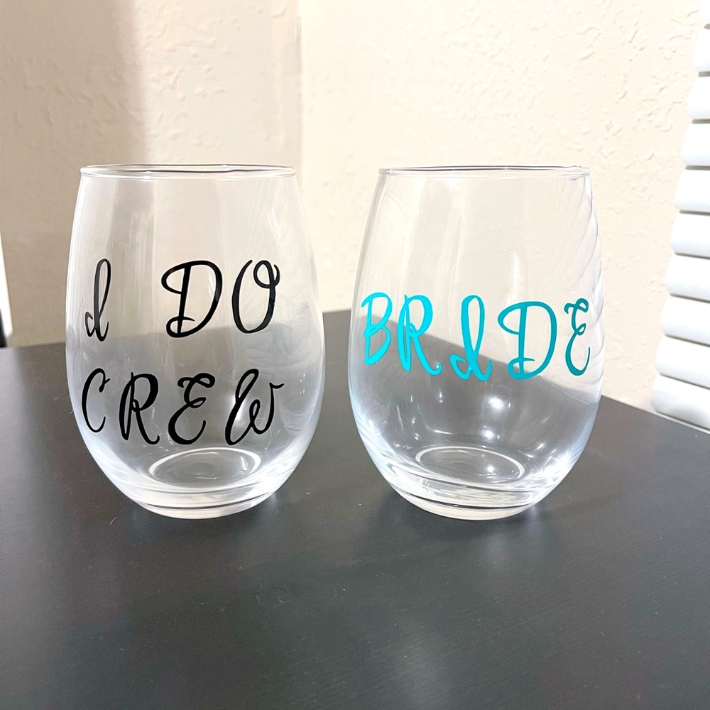 Hand made customizable wine glasses.